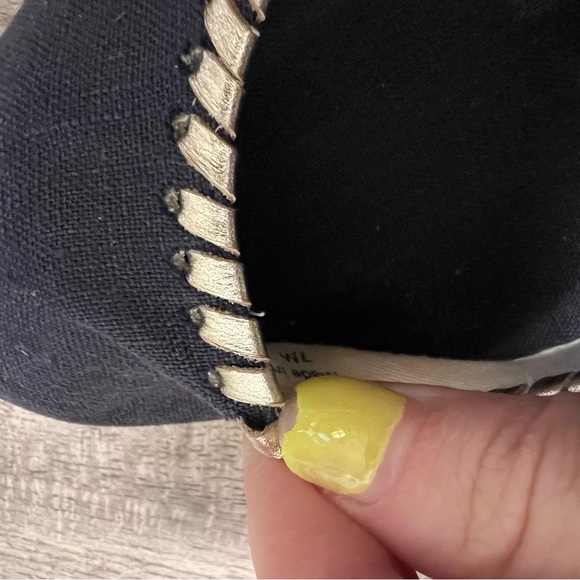 Jack Rogers Navy and Gold Wedge Espadrilles 7 - Picture 6 of 6